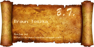 Braun Toszka névjegykártya